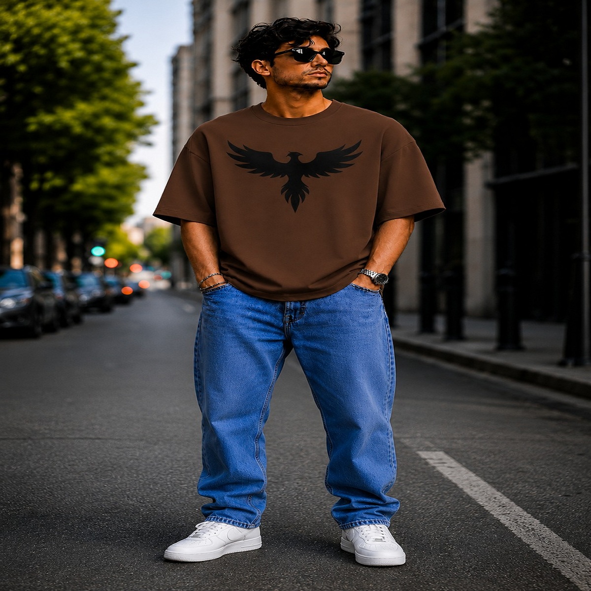 dark phoenix oversized streetwear t shirt (olive green) dark phoenix oversized streetwear t shirt (olive green)