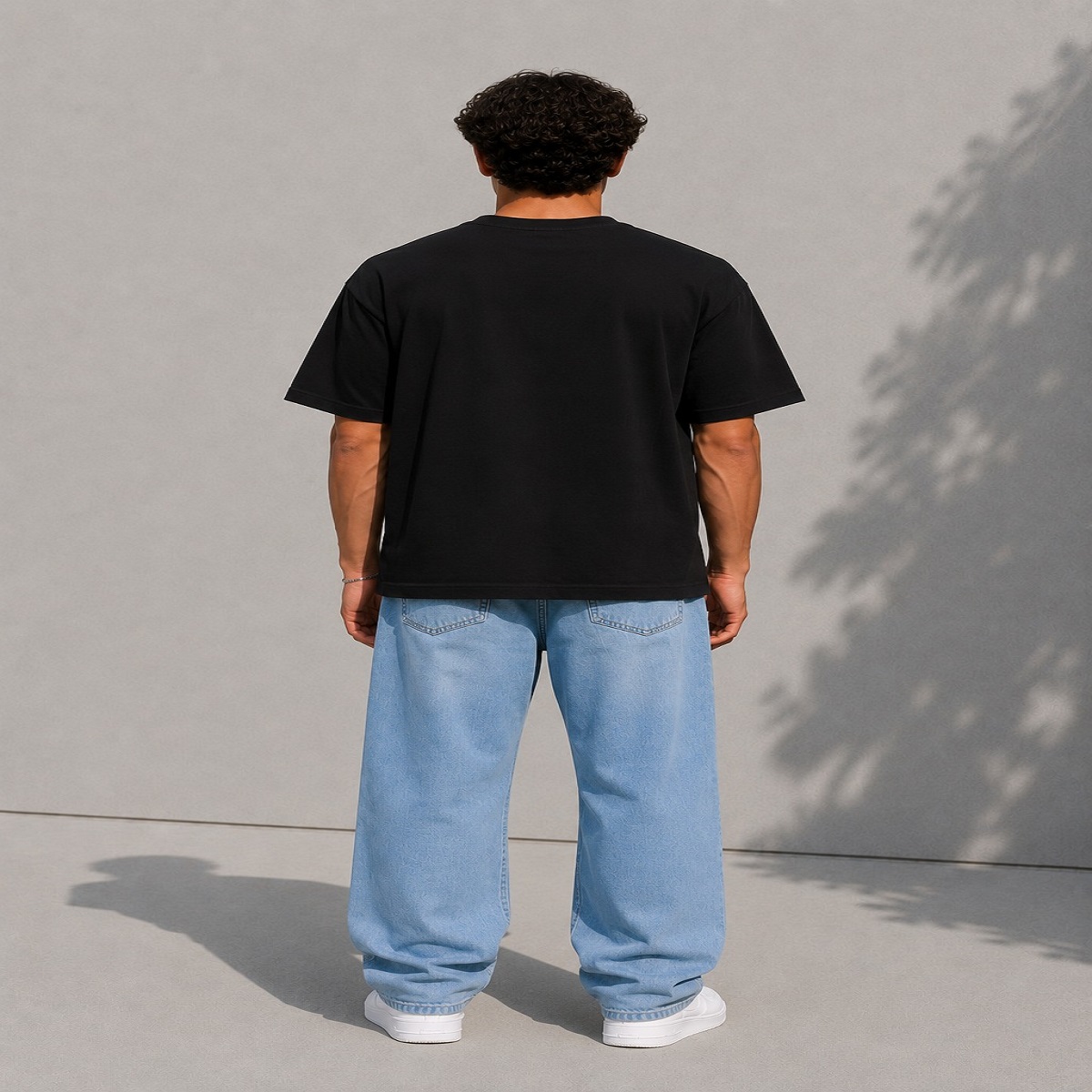 Nice To Meet You Boxy Fit T-Shirt (Black)