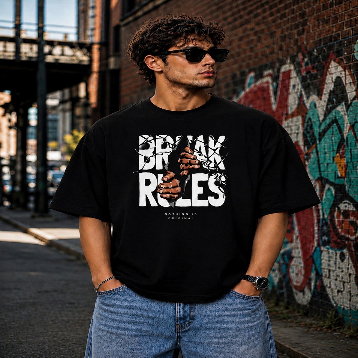 break rules oversized tee