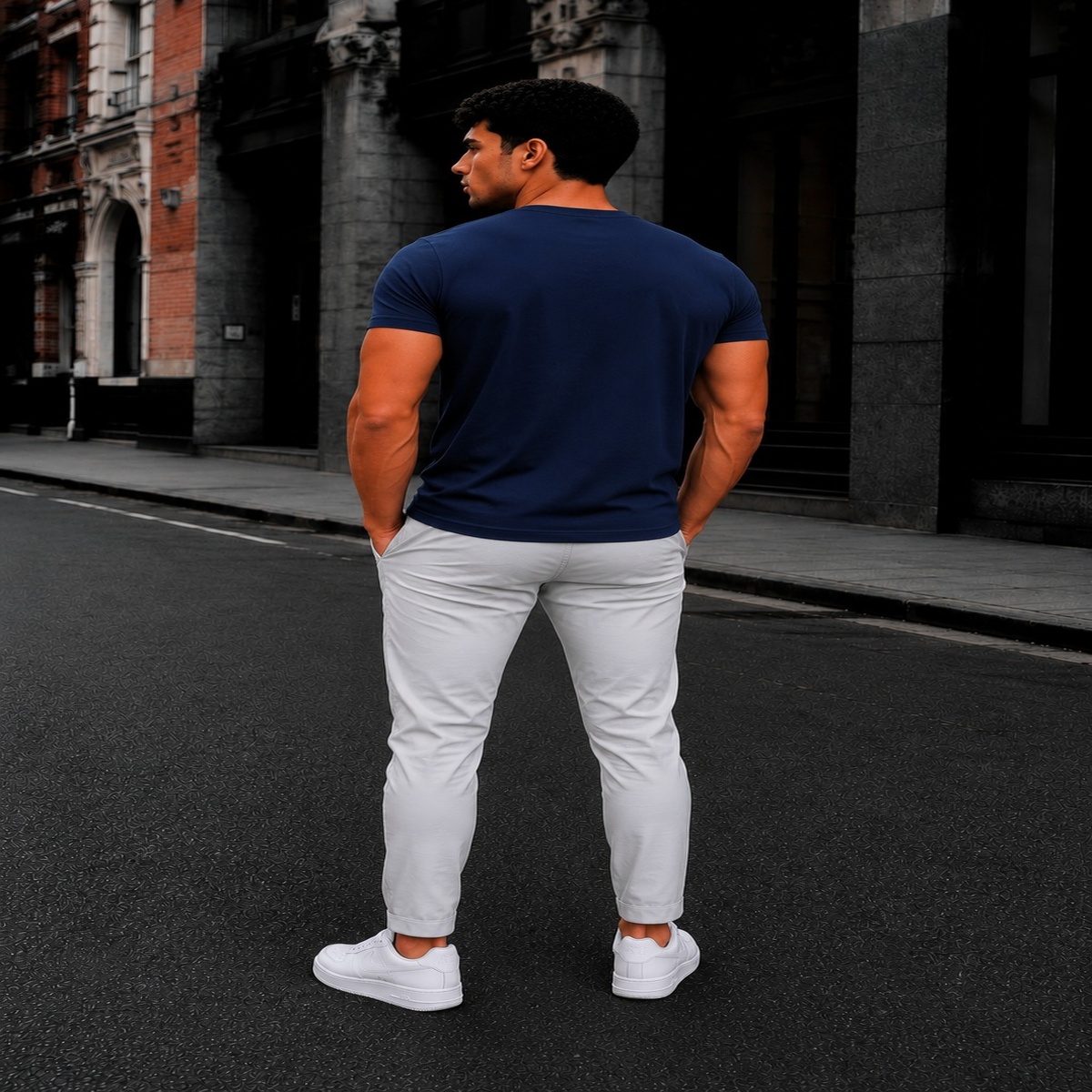 Just Pump It Gym Fit T-Shirt (Navy Blue) Just Pump It Gym Fit T-Shirt (Navy Blue)
