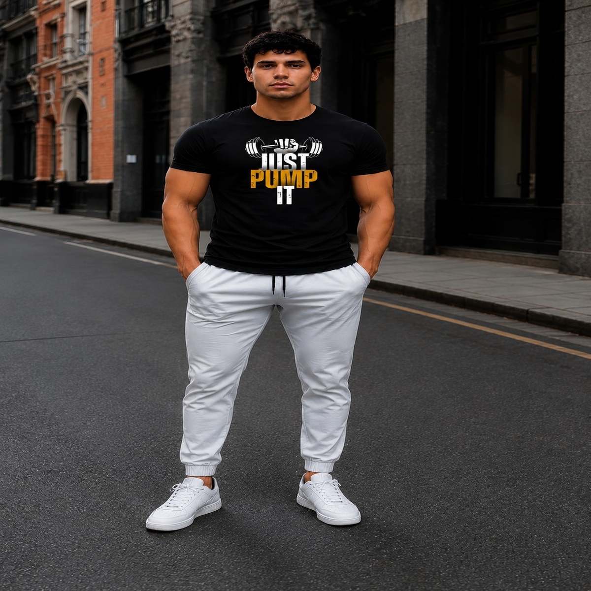 Just Pump It Gym Fit T-Shirt (Black) Just Pump It Gym Fit T-Shirt (Black)