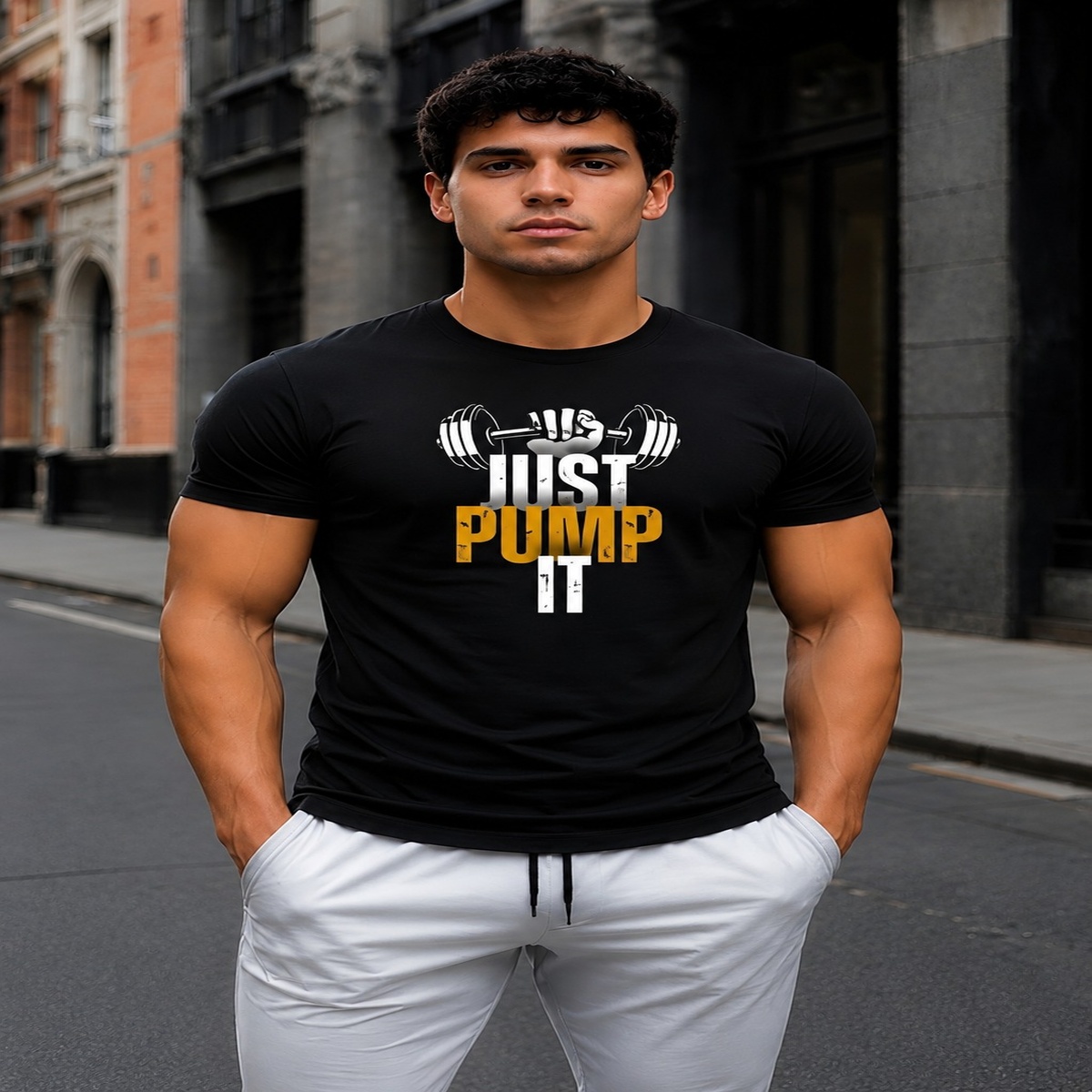 Just Pump It Gym Fit T-Shirt (Black) Just Pump It Gym Fit T-Shirt (Black)