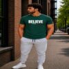 Believe In Yourself Gym Fit T-Shirt (Olive Green) Believe In Yourself Gym Fit T-Shirt (Olive Green)