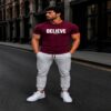Believe In Yourself Gym Fit T-Shirt (Maroon) Believe In Yourself Gym Fit T-Shirt (Maroon)