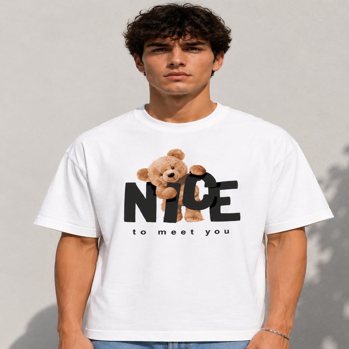 Nice To Meet You Boxy Fit T Shirt