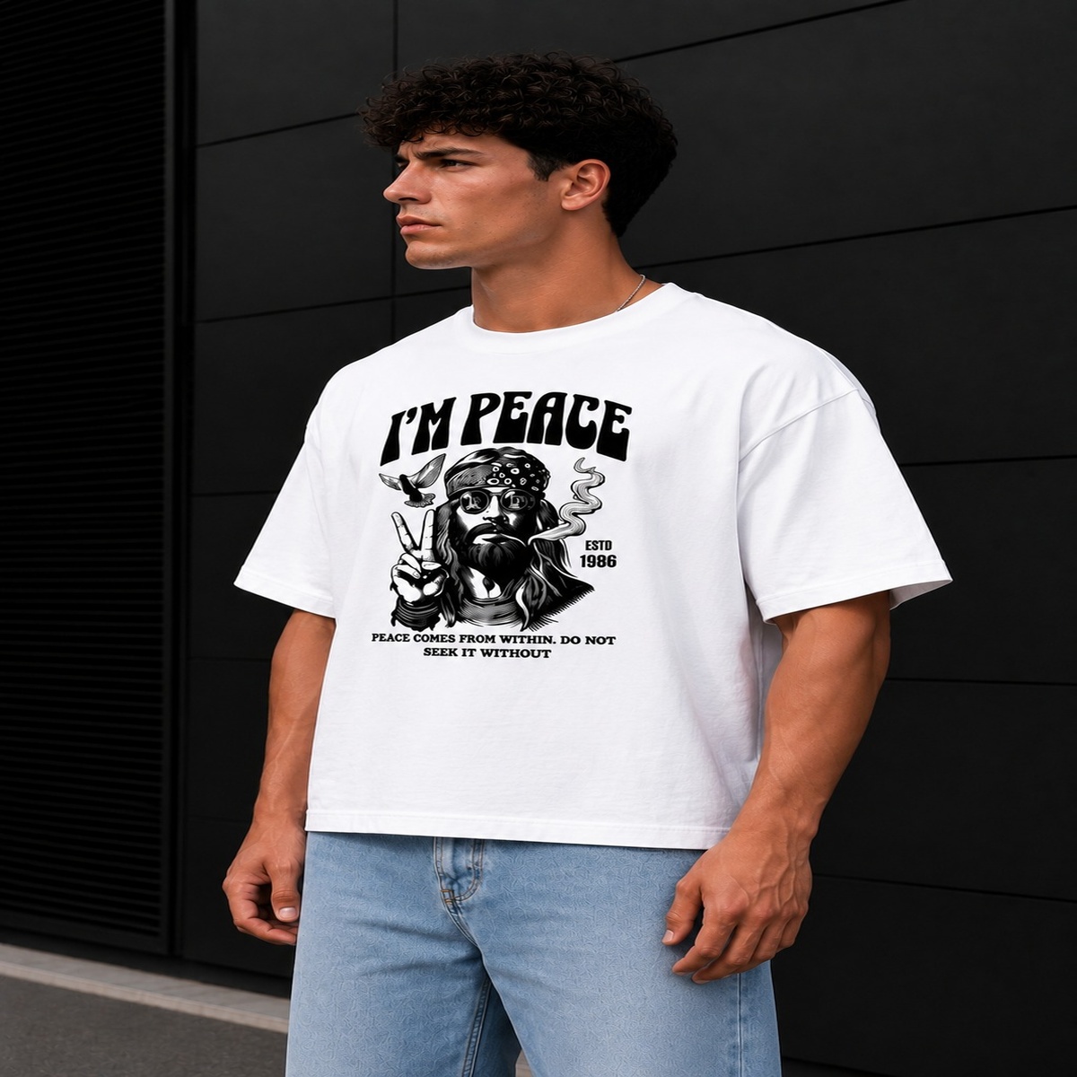 I Am Peace Boxy Fit T-Shirt (White) I Am Peace Boxy Fit T-Shirt (White)