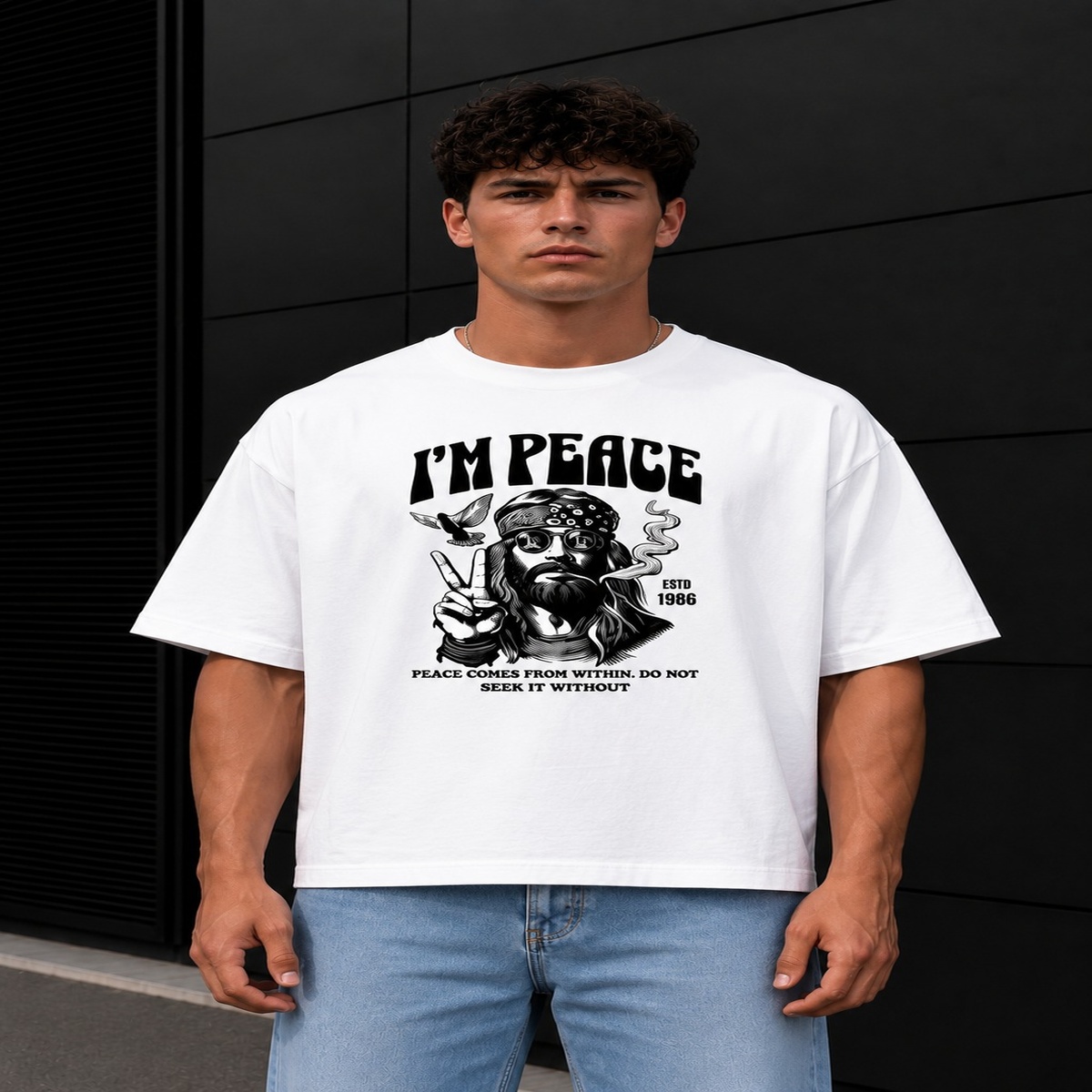 I Am Peace Boxy Fit T-Shirt (White) I Am Peace Boxy Fit T-Shirt (White)