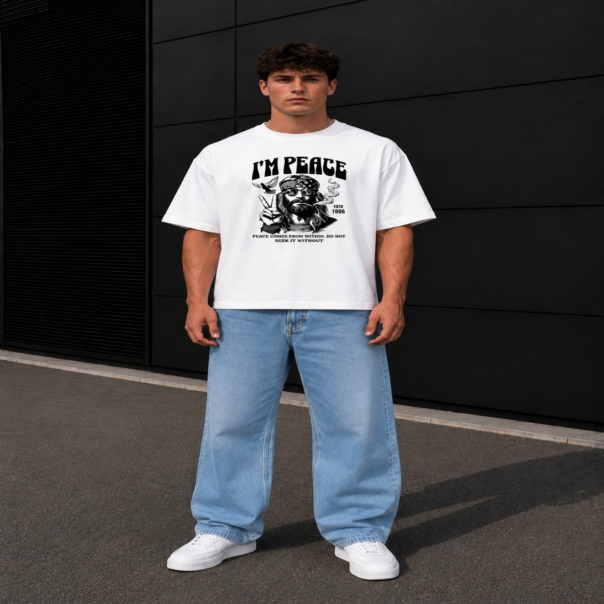 I Am Peace Boxy Fit T-Shirt (White) I Am Peace Boxy Fit T-Shirt (White)