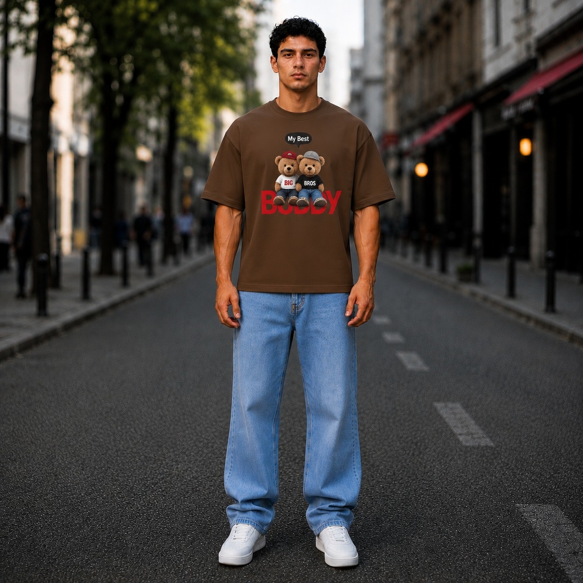 my best buddy big bros boxy fit tee (brown) my best buddy big bros boxy fit tee (brown)