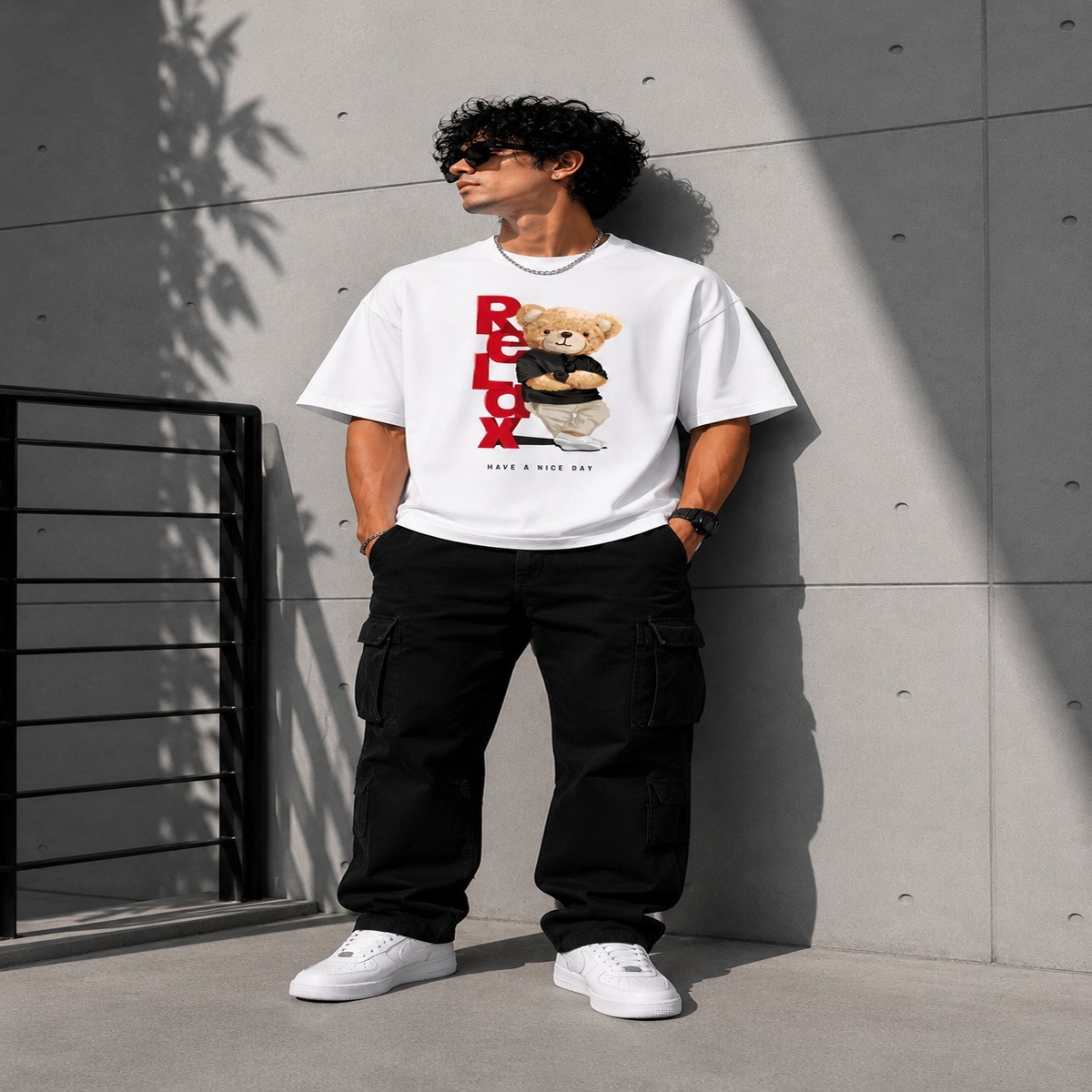 relax teddy oversized t shirt