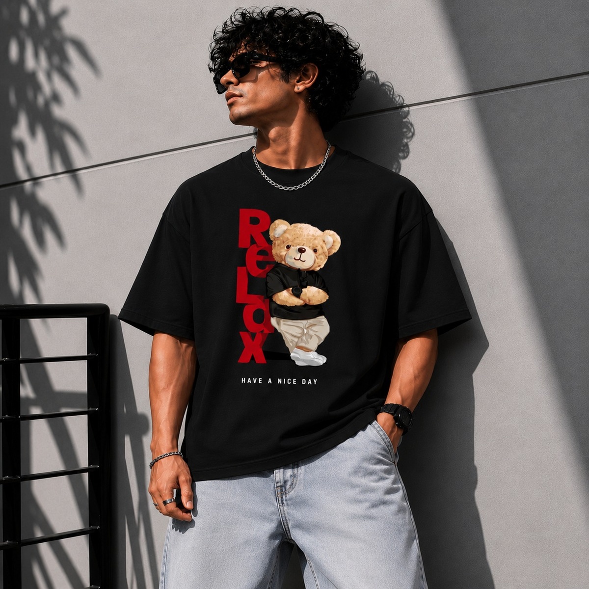 relax teddy oversized t shirt