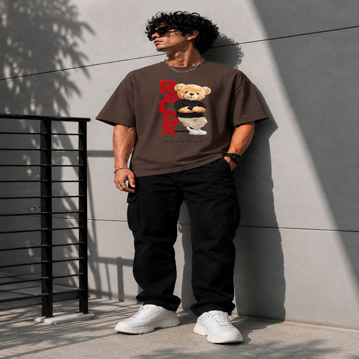 relax teddy oversized t shirt