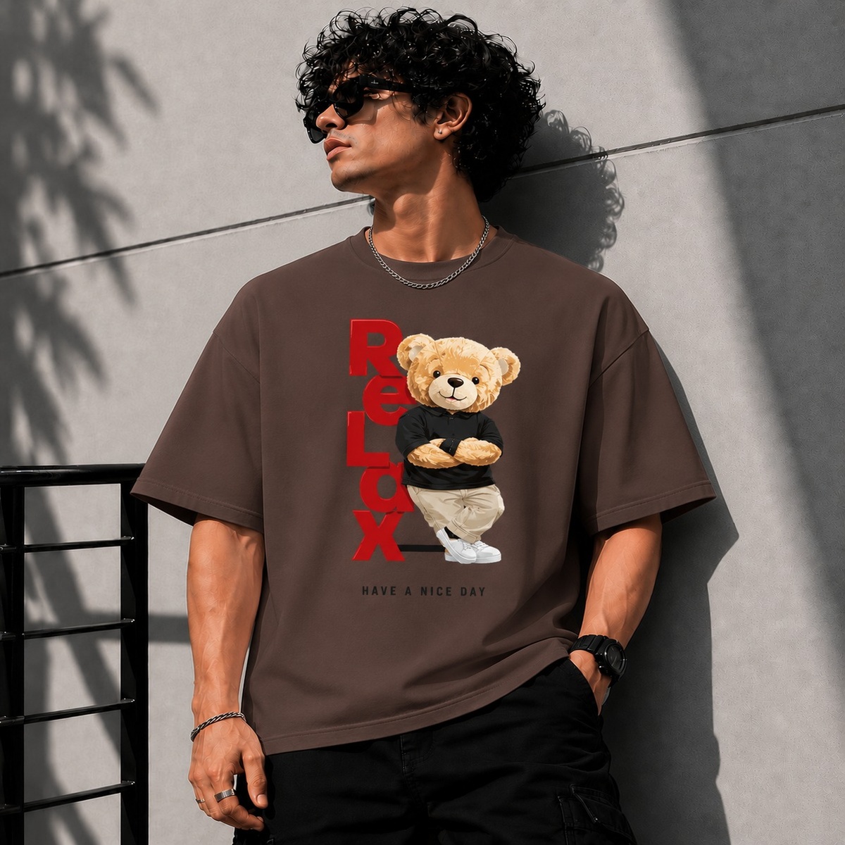 relax teddy oversized t shirt