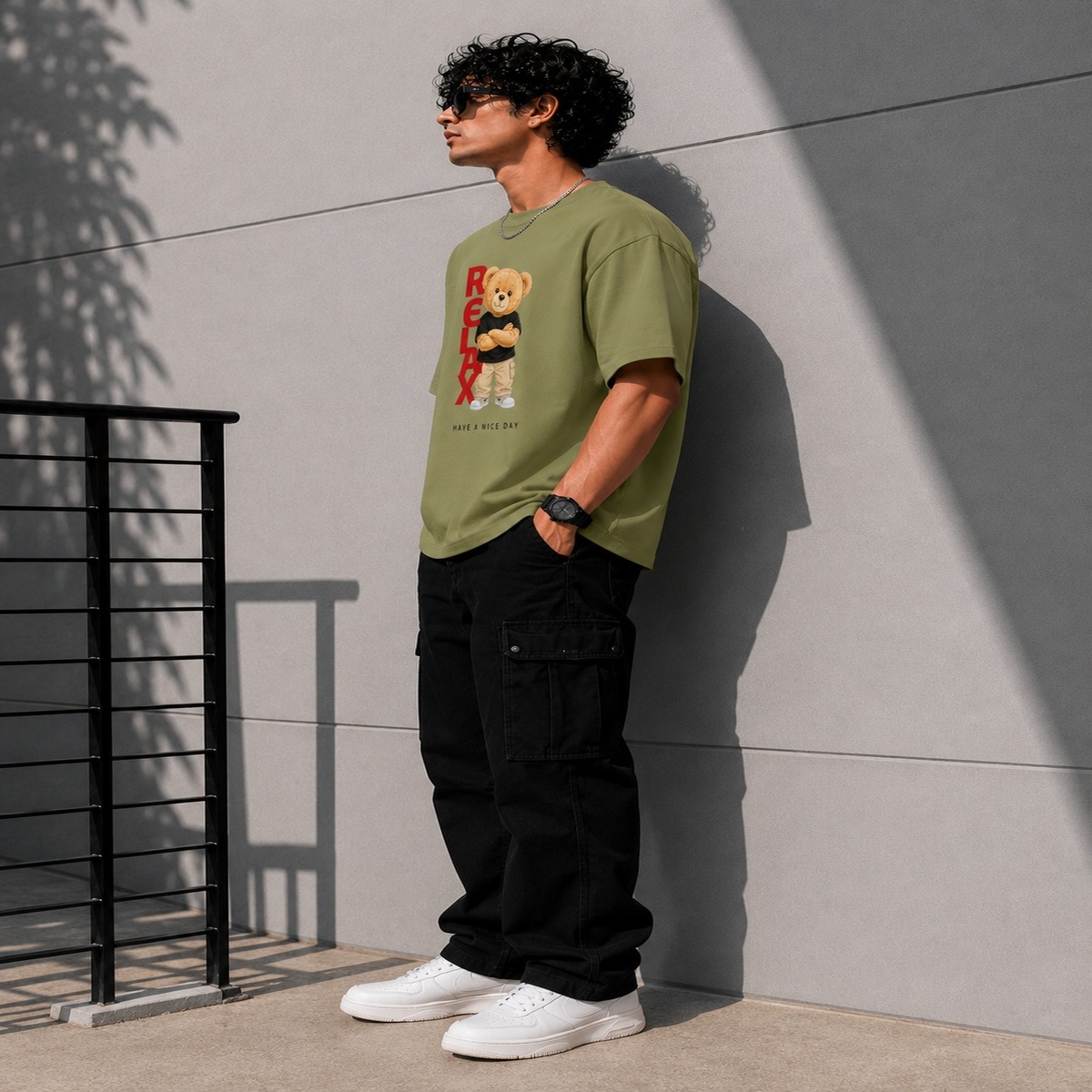relax teddy oversized t shirt