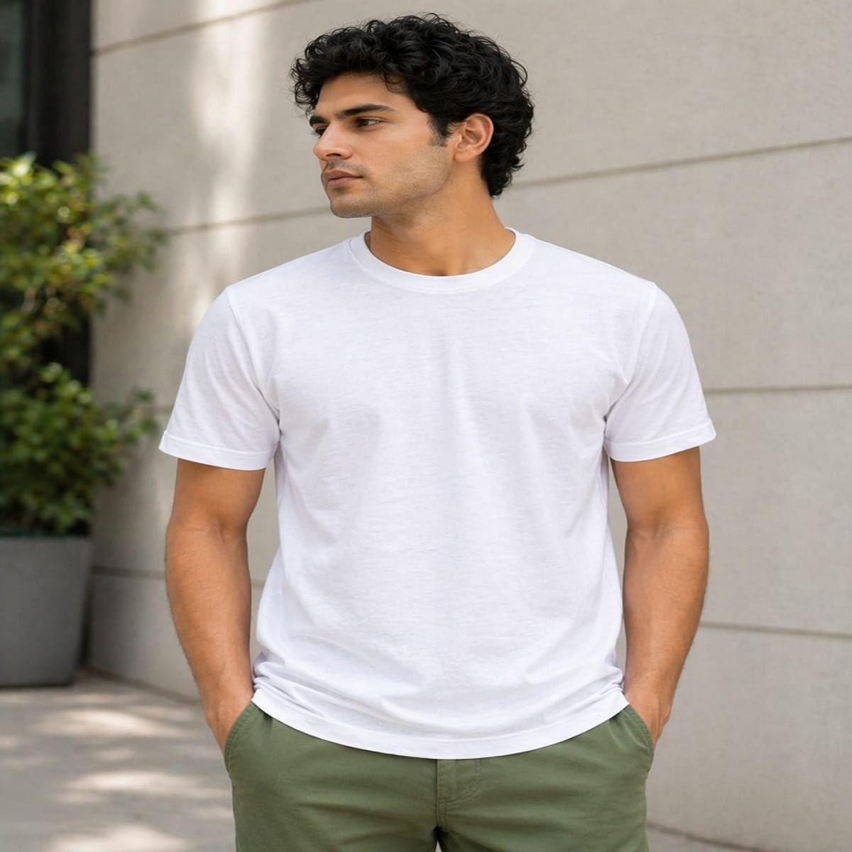 Home Regular Fit Plain Mens T Shirts Everyday Wear