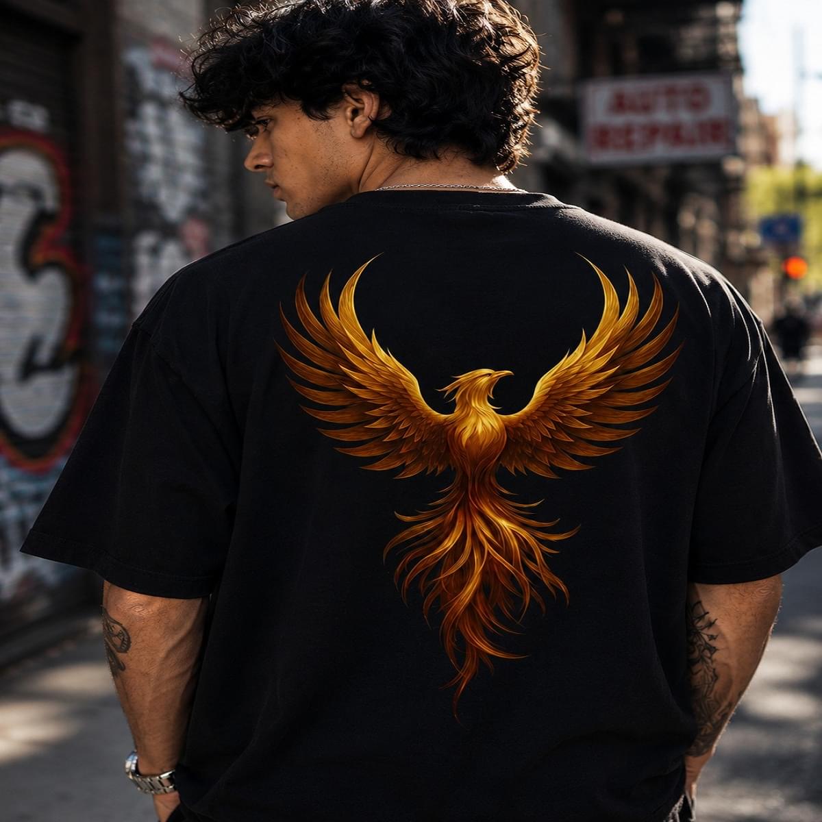 Home Golden Phoenix Oversized T Shirt For Men