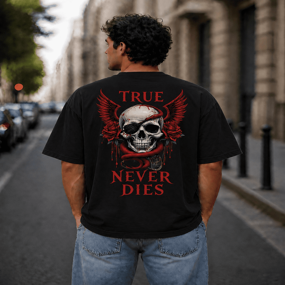 Home True Never Dies Skull Streetwear Mens T Shirts