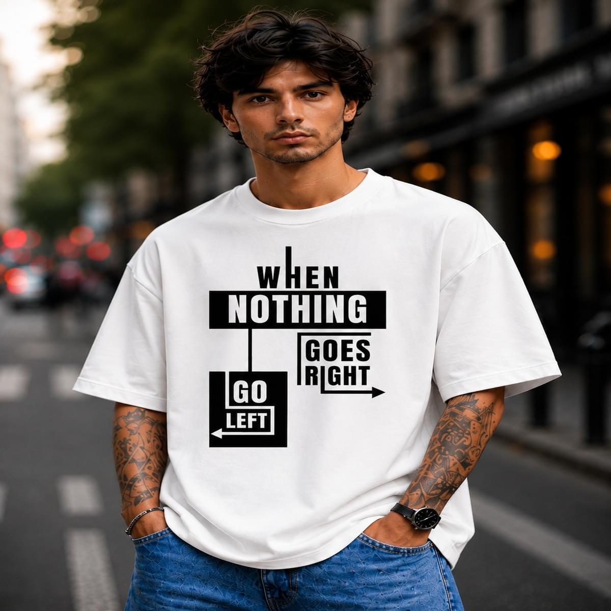 Home Nothing Goes Right Oversized Mens T Shirts