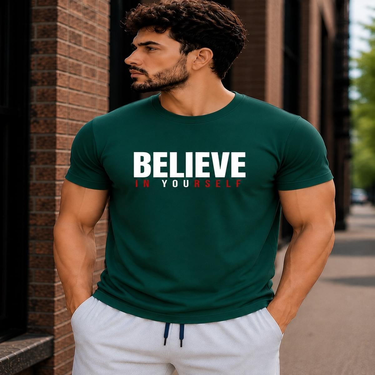 Home Believe In Yourself Gym Fit Mens T Shirts