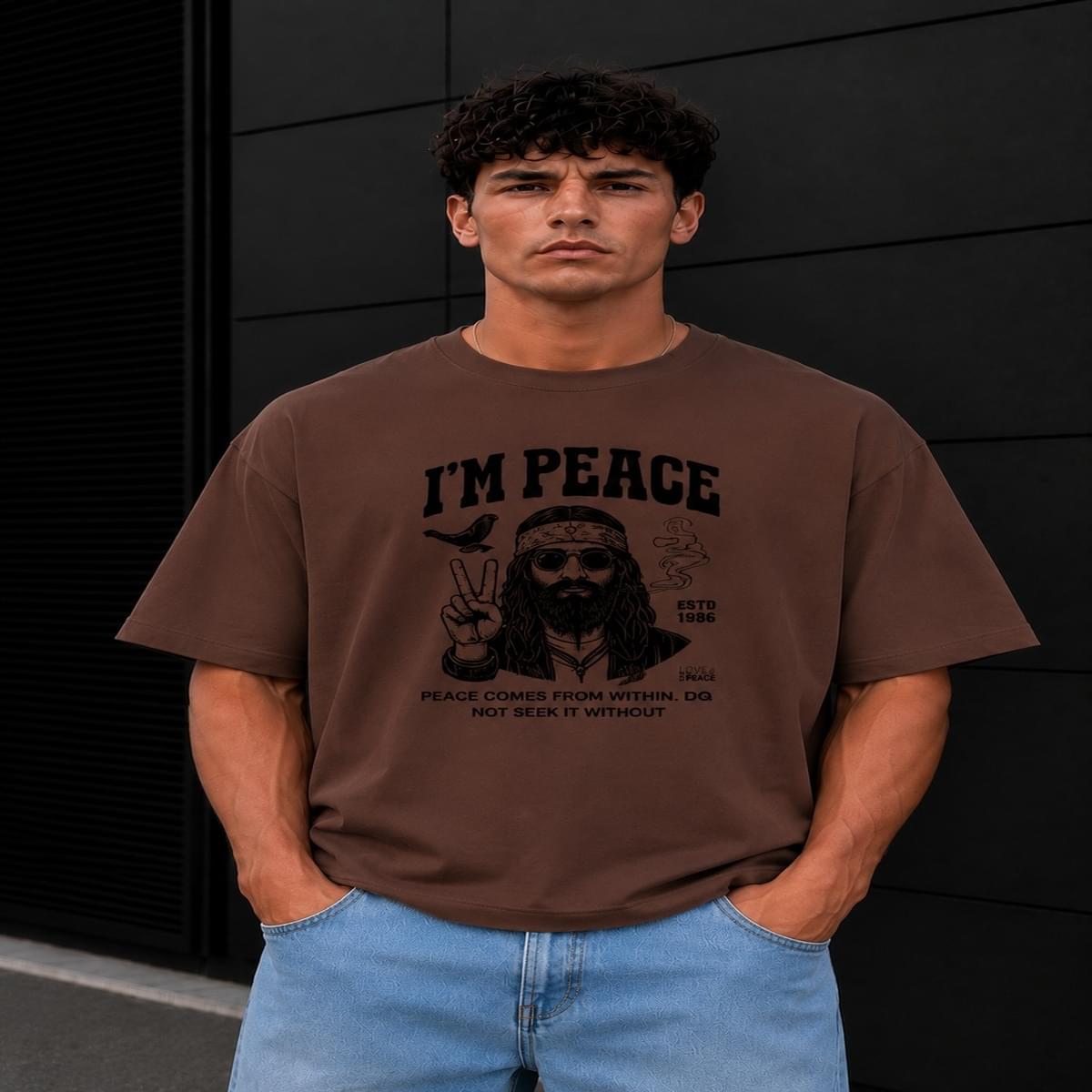 Home I Am Peace Boxy Fit T Shirt