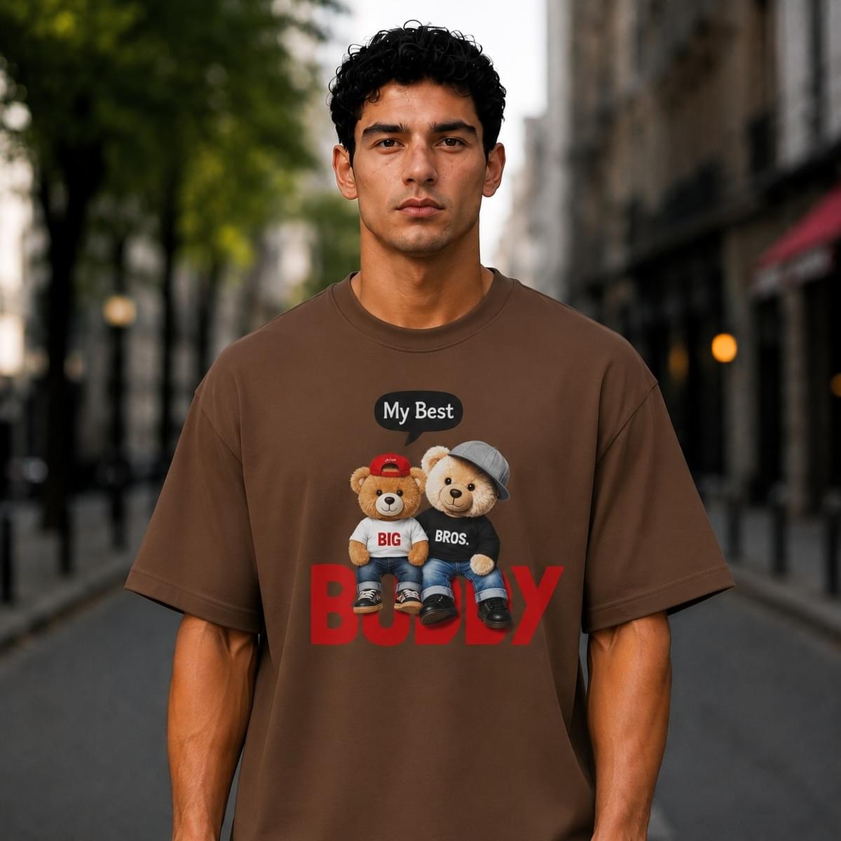 Home My Best Buddy Big Bros Boxy Fit Mens T shirts